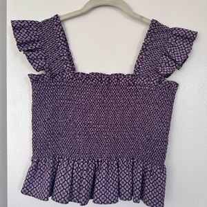 Hill House Paz Nap Top in purple Jacquard